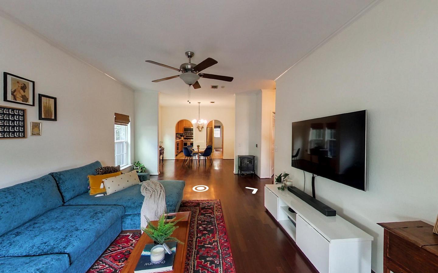 Living room captured for a Zillow 3D Home interactive tour